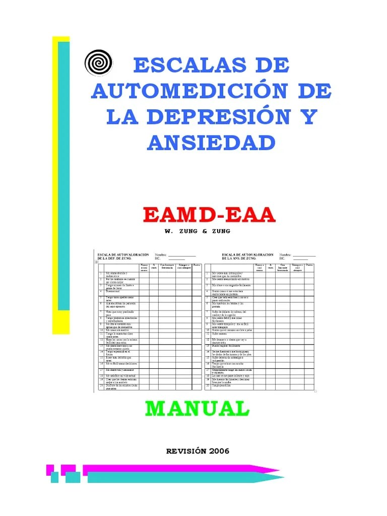 Manual Zung - Ansiedad Y Depresion PDF | PDF | Depresión (estado De ánimo) | Ansiedad