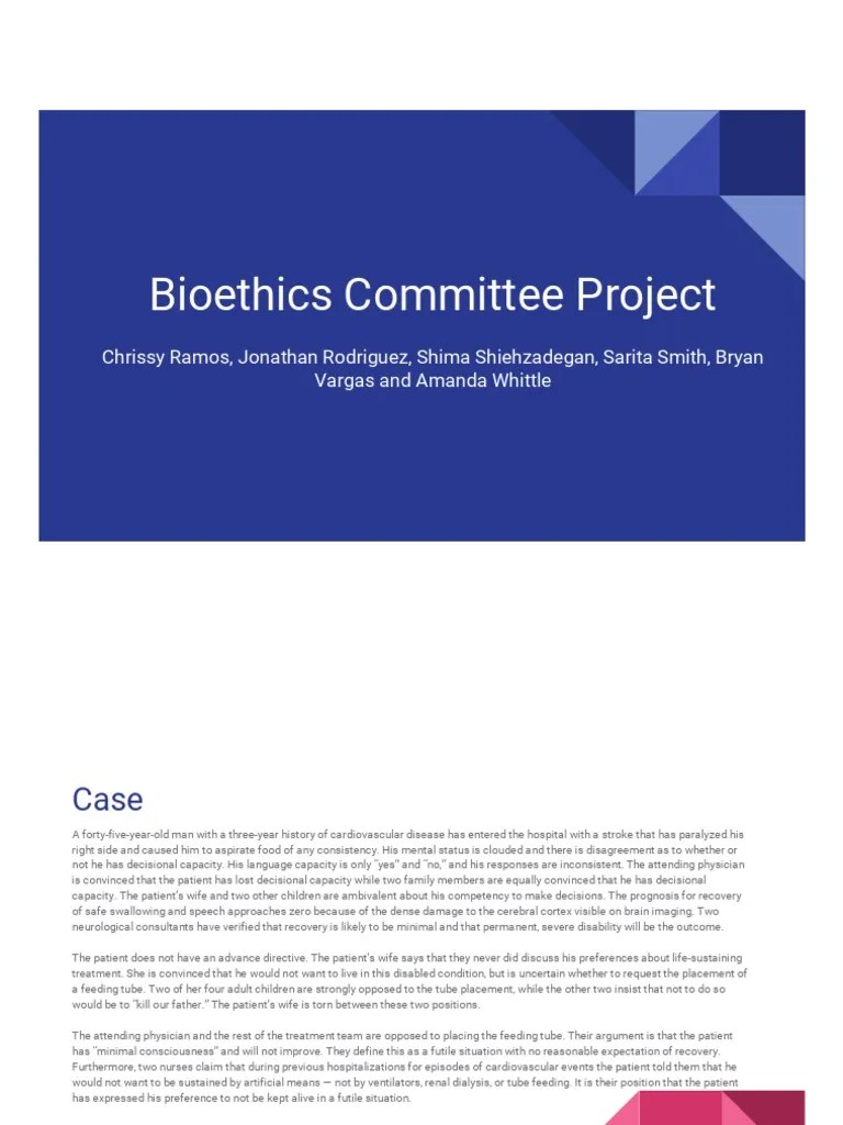 Bioethics Committee Project | PDF | Medical Ethics | Autonomy