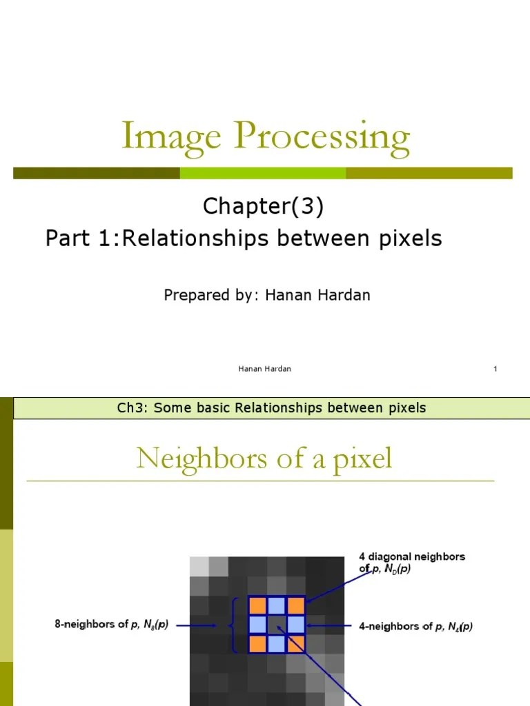 Image Processing: Chapter (3) Part 1:relationships Between Pixels | PDF ...