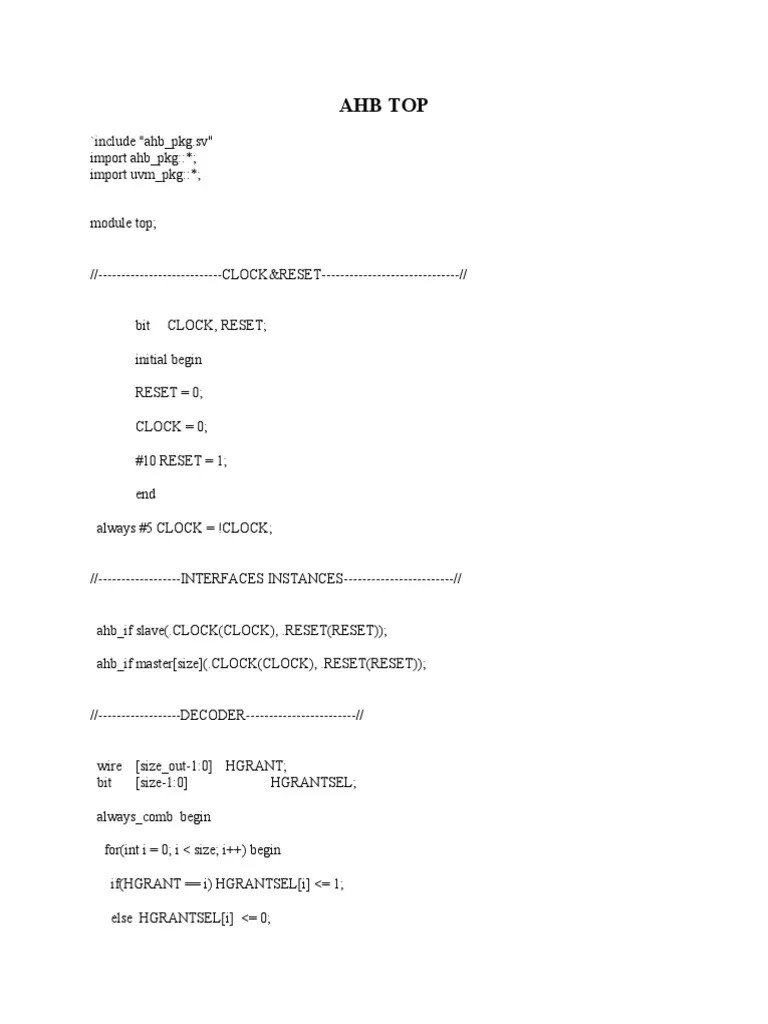 AHB AMBA Protocol - Verification Code | PDF | Computer Programming ...