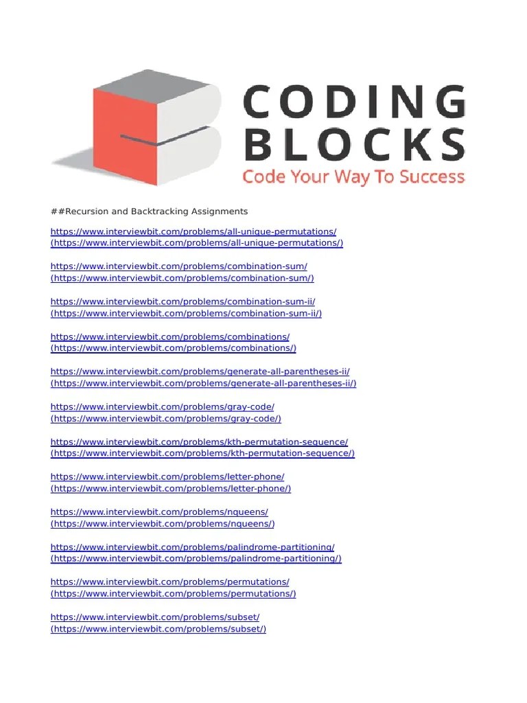 ##Recursion And Backtracking Assignments | PDF | Theoretical Computer ...