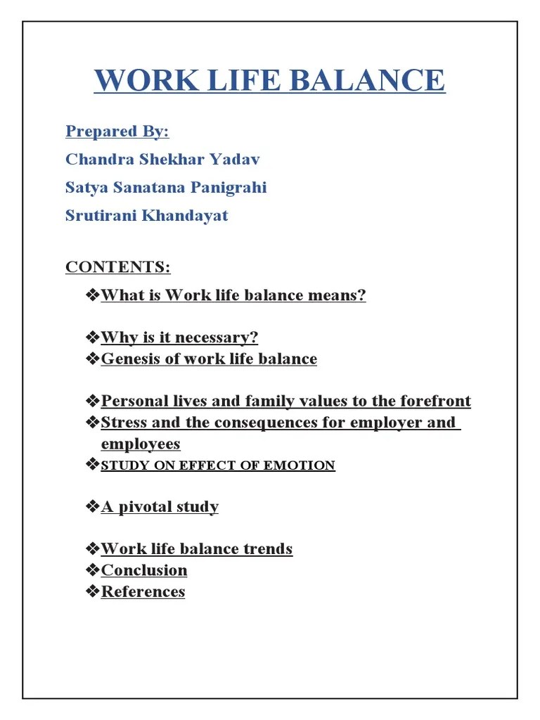 Work Life Balance | PDF | Work–Life Balance | Employment