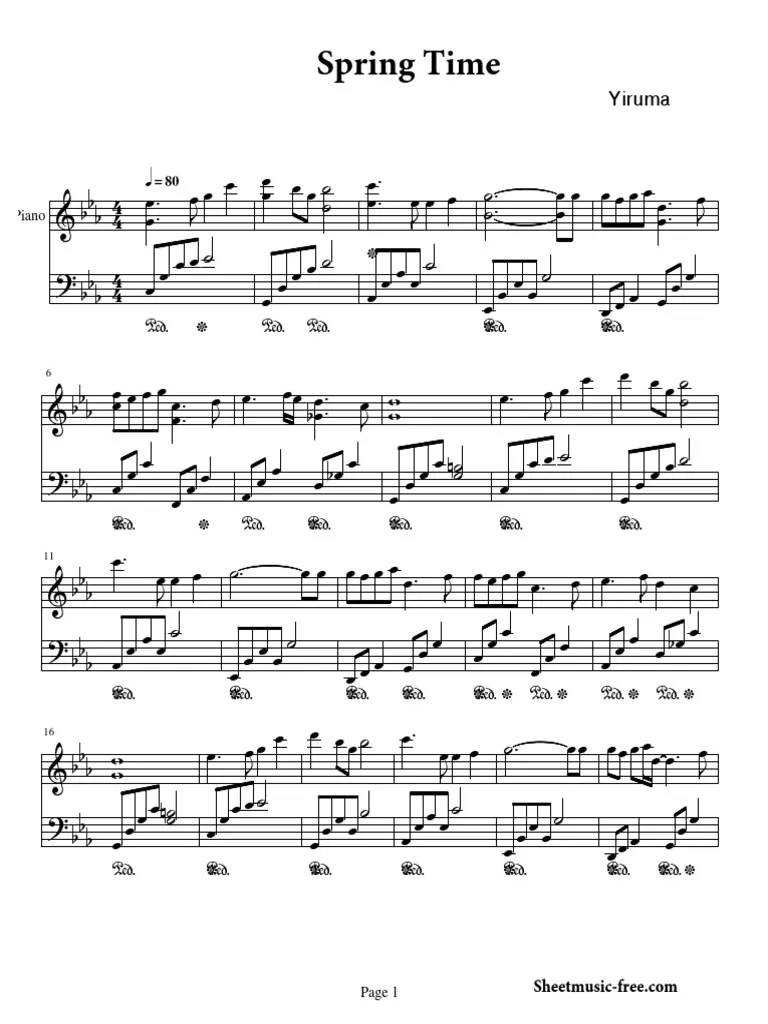 Spring Time Sheet Music Yiruma PDF | PDF