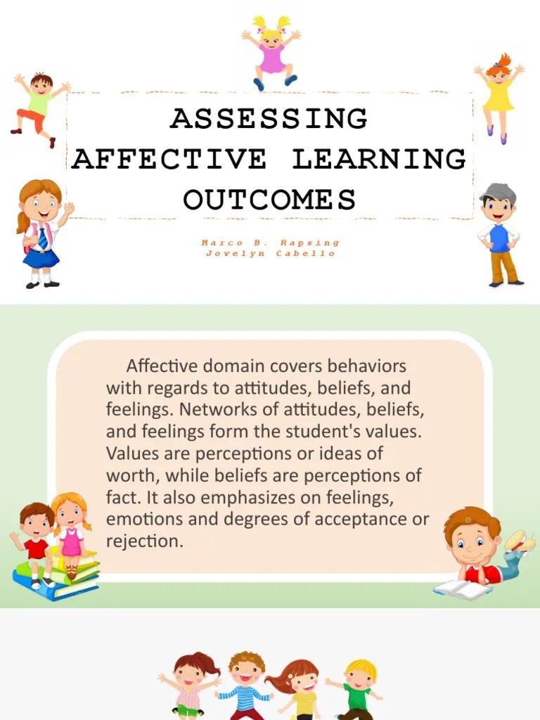 Assessing Affective Learning Outcomes | PDF | Affect (Psychology ...