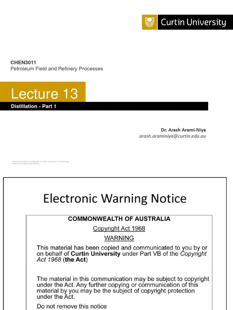 Distillation Lecture: Key Concepts | PDF | Distillation | Thermodynamics