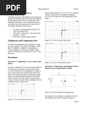 Eletronics Lab Report Zener Diodes Diode Electrical