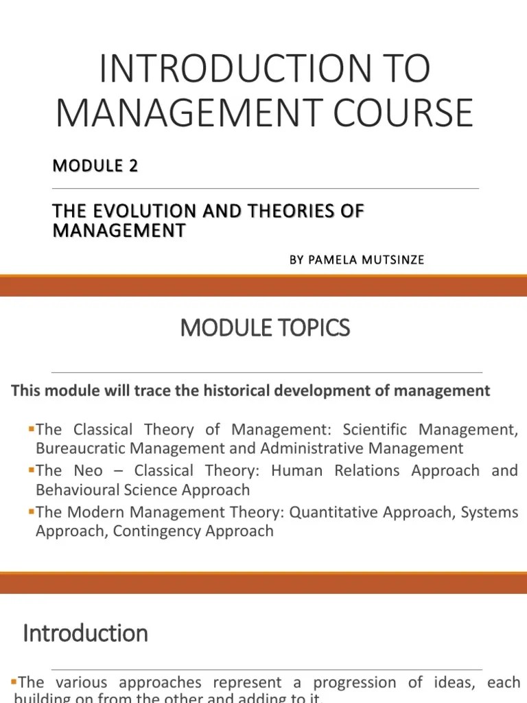 Evolution Of Management Theories Pdf Motivation Motivational