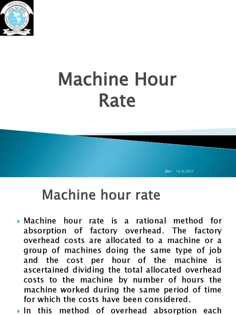 Machine Hour Rate | PDF | Machines | Economies