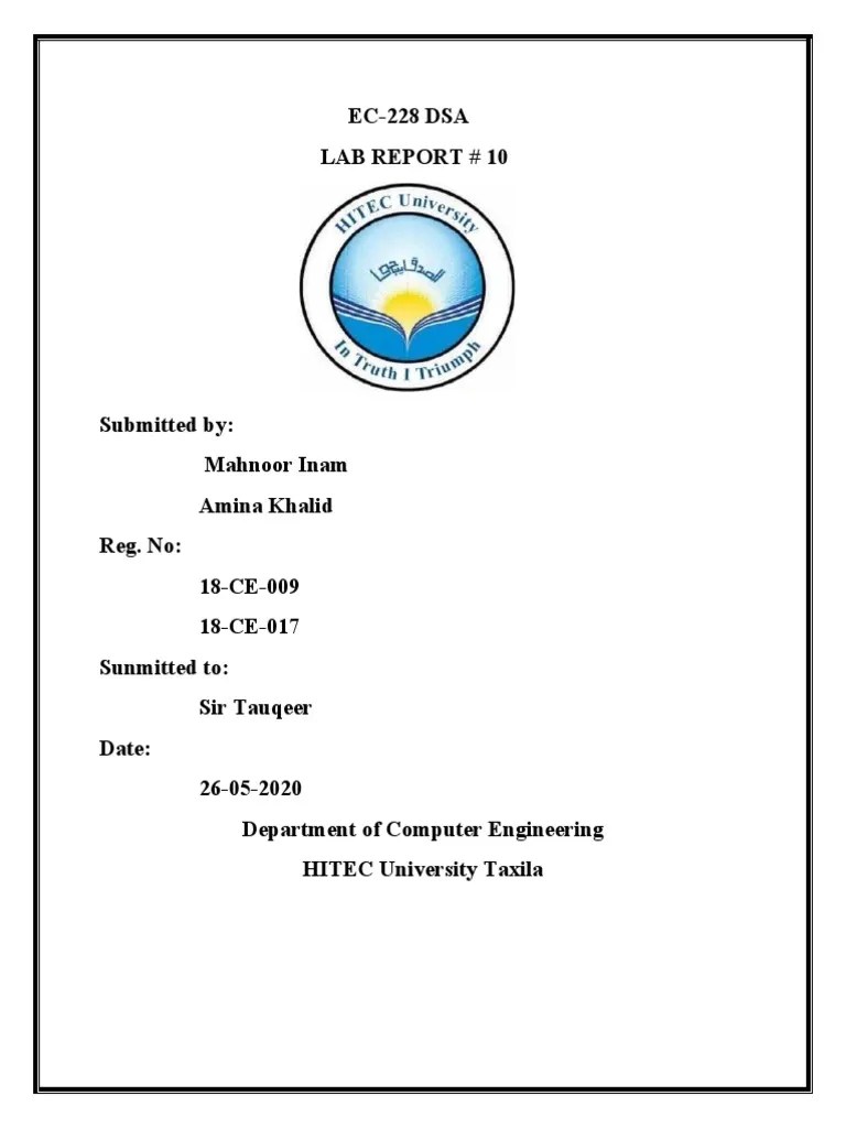 DSA Lab 10 | PDF | Software Engineering | Algorithms And Data Structures