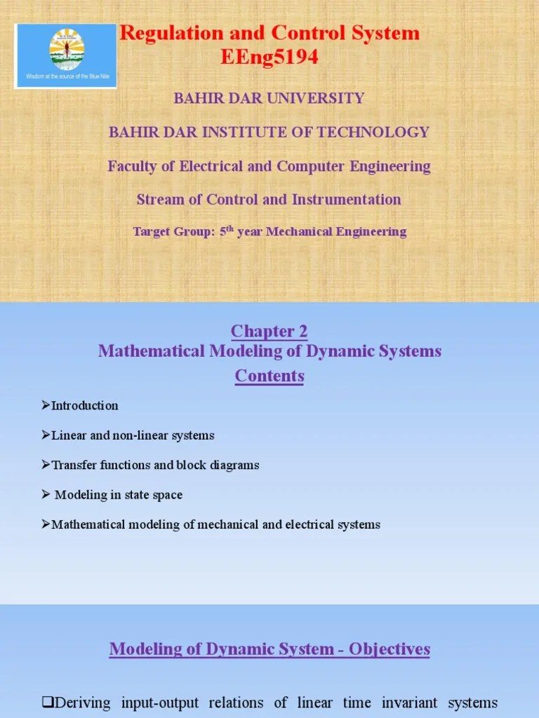 Chapter 2 Mathematical Modeling Of Dynamic System | PDF | Nonlinear System | Control Theory