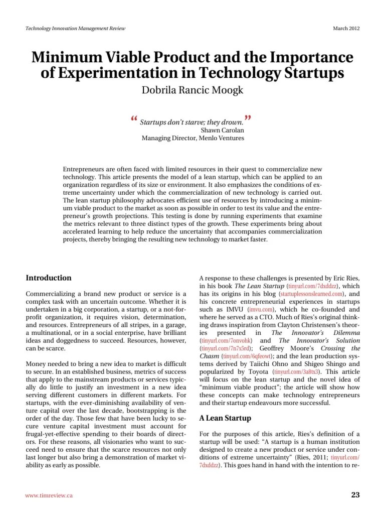 Minimum Viable Product | Download Free PDF | Lean Startup | Startup Company