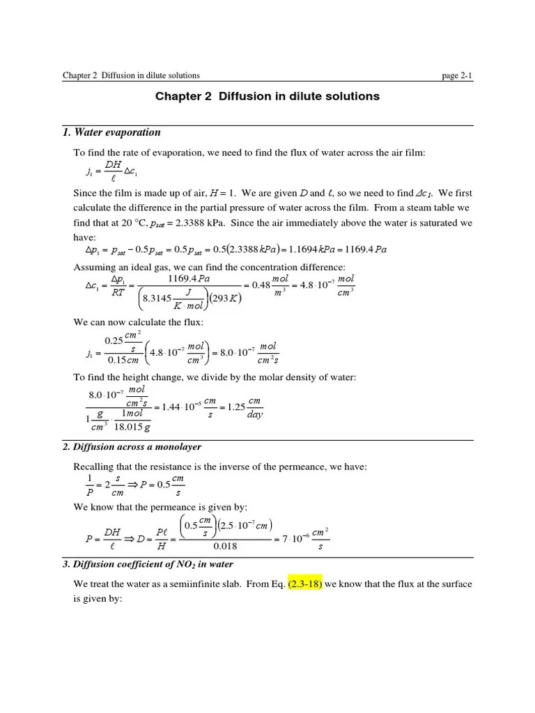 Sample - Solution Manual Diffusion, Mass Transfer In Fluid Systems 3rd ...