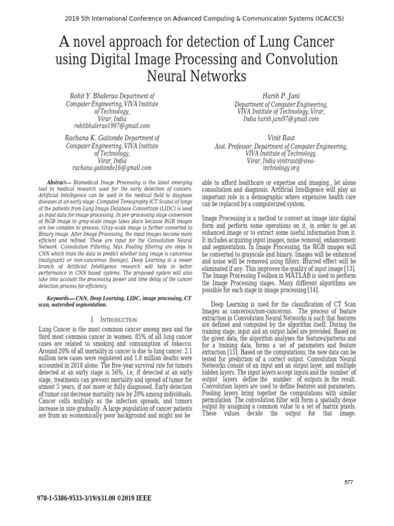 An Efficient Visualization And Segmentation Of Lung Ct Scan Images For - Space Pattern Collection - Mobile Quality