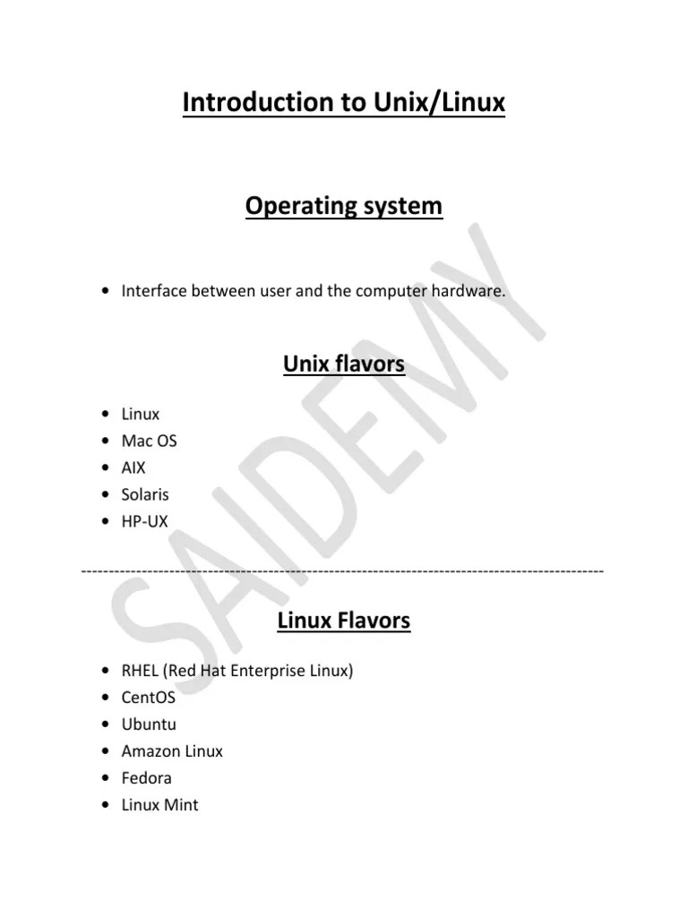 Introduction To Unix/Linux: Operating System | PDF | Linux | Unix