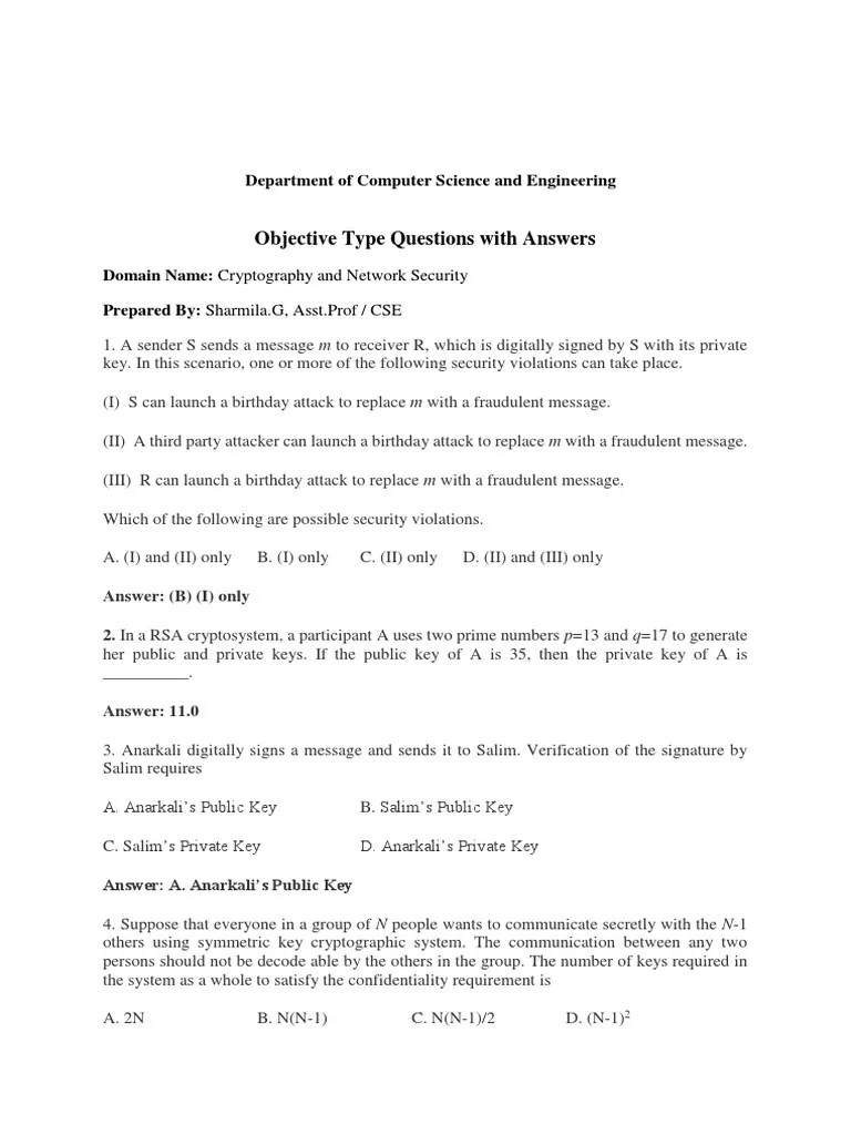 Cryptography And Network Security | PDF | Public Key Cryptography | Transport Layer Security