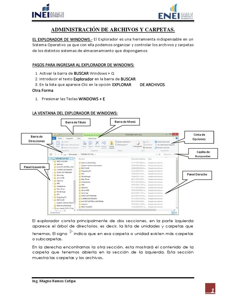 Administración De Archivos Y Carpetas | PDF | Archivo De Computadora ...