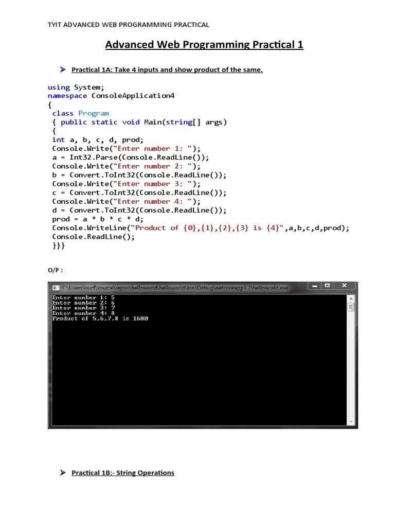 Tyit Advanced Web Programming Practical | PDF | Namespace | Fahrenheit