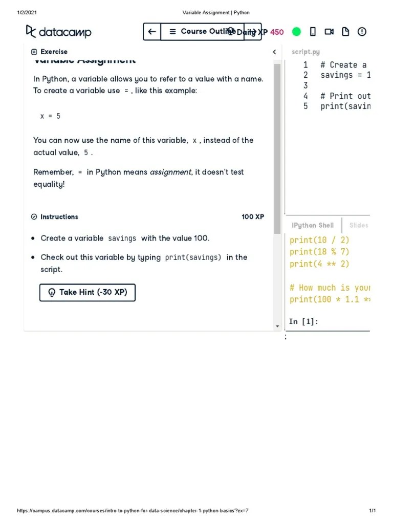 Variable Assignment - Python PDF | PDF | Python (Programming Language ...