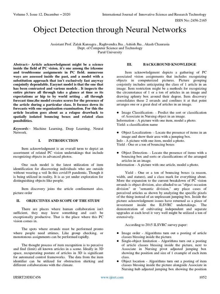 Object Detection Through Neural Networks | PDF | Art | Computers