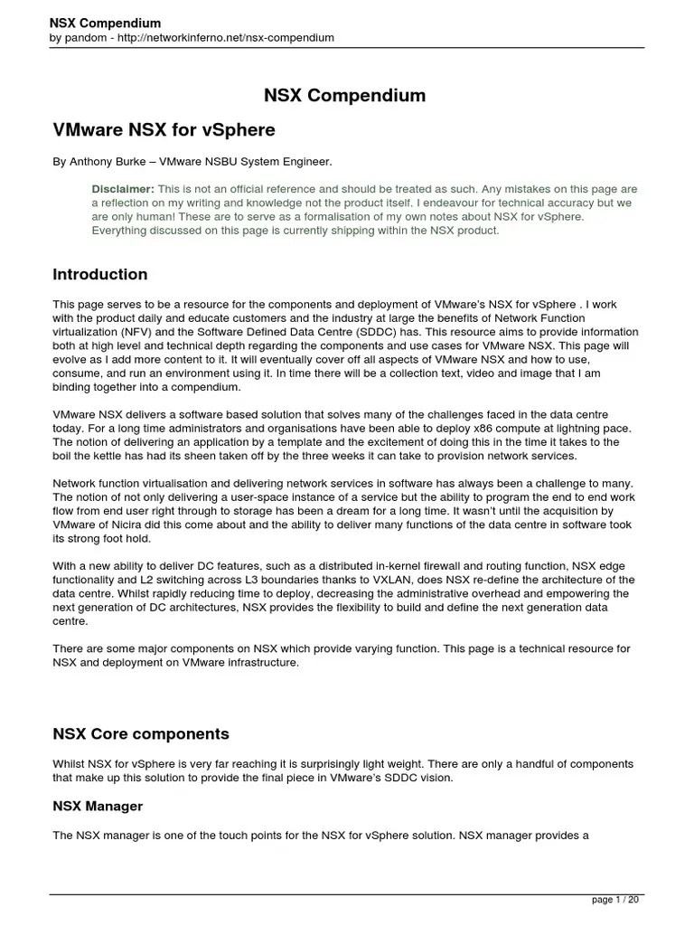 NSX Compendium Vmware NSX For Vsphere | PDF | Virtual Private Network | Routing