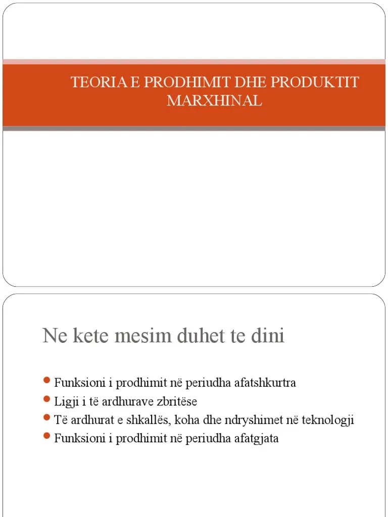Teoria Prodhimit | PDF