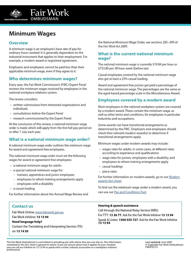 Minimum Wages: What Is The Current National Minimum Wage? | PDF | Employment | Minimum Wage