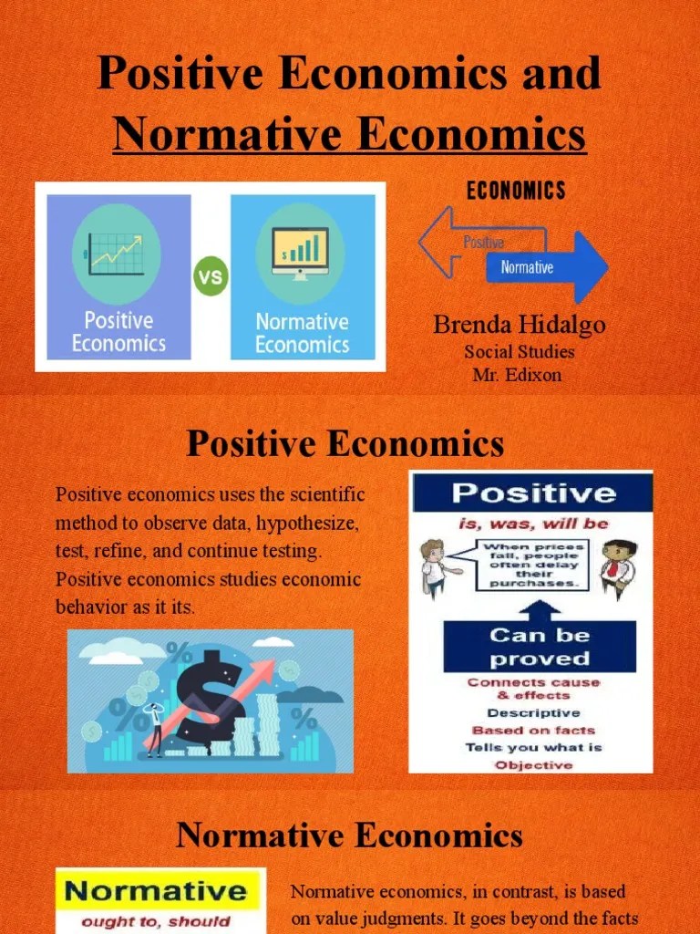 Positive Economics And Normative Economics | PDF