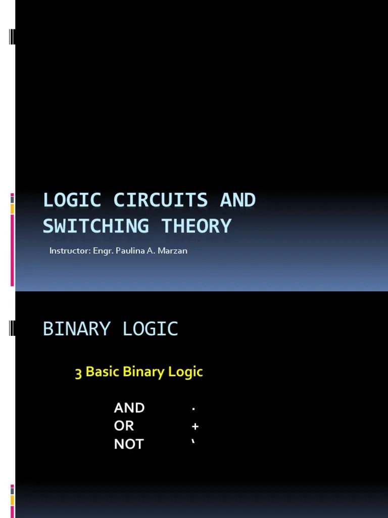 LESSON#2 Binary Logic, Boolean Function | Download Free PDF | Logic ...