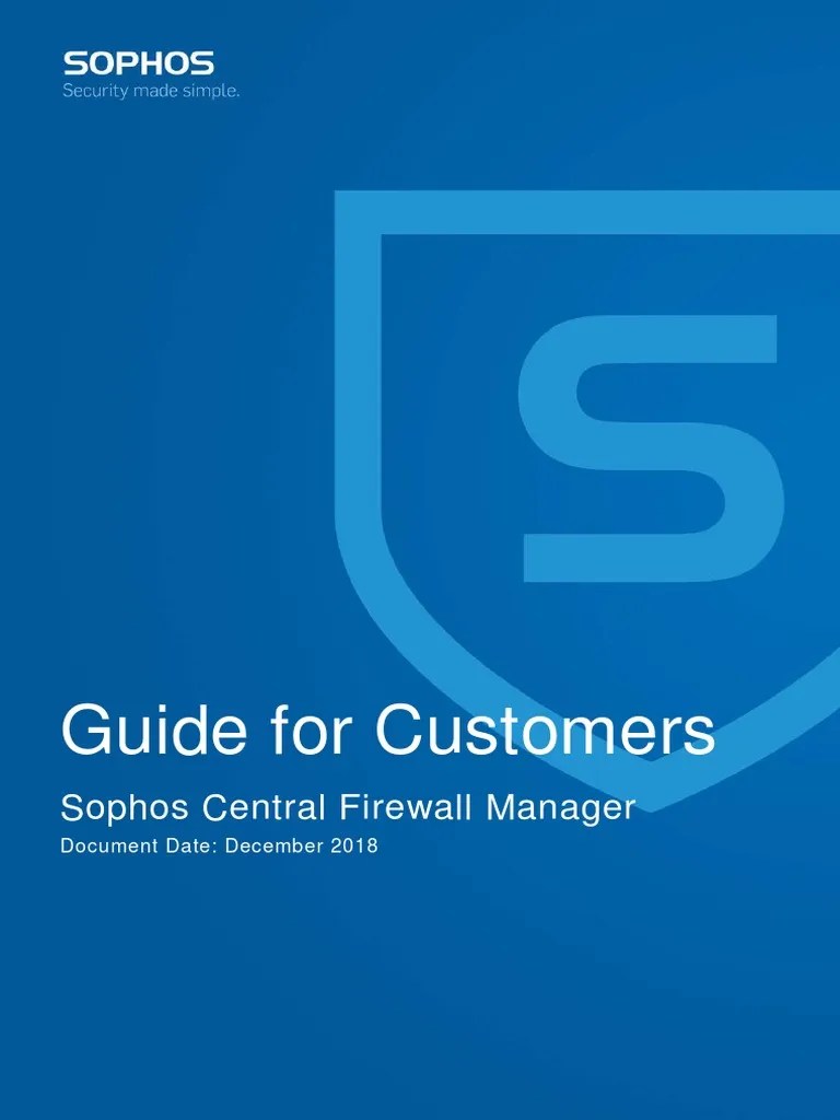 Guide For Customers Sophos Central Firewall Manager | PDF | World Wide ...