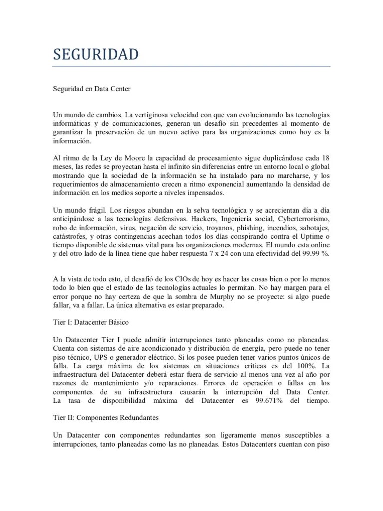 Seguridad En Un Data Center | PDF | Centro De Datos | Seguridad
