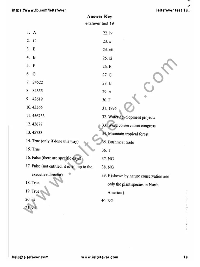 Answer Ieltsfever General Reading Practice Test 19 PDF | PDF