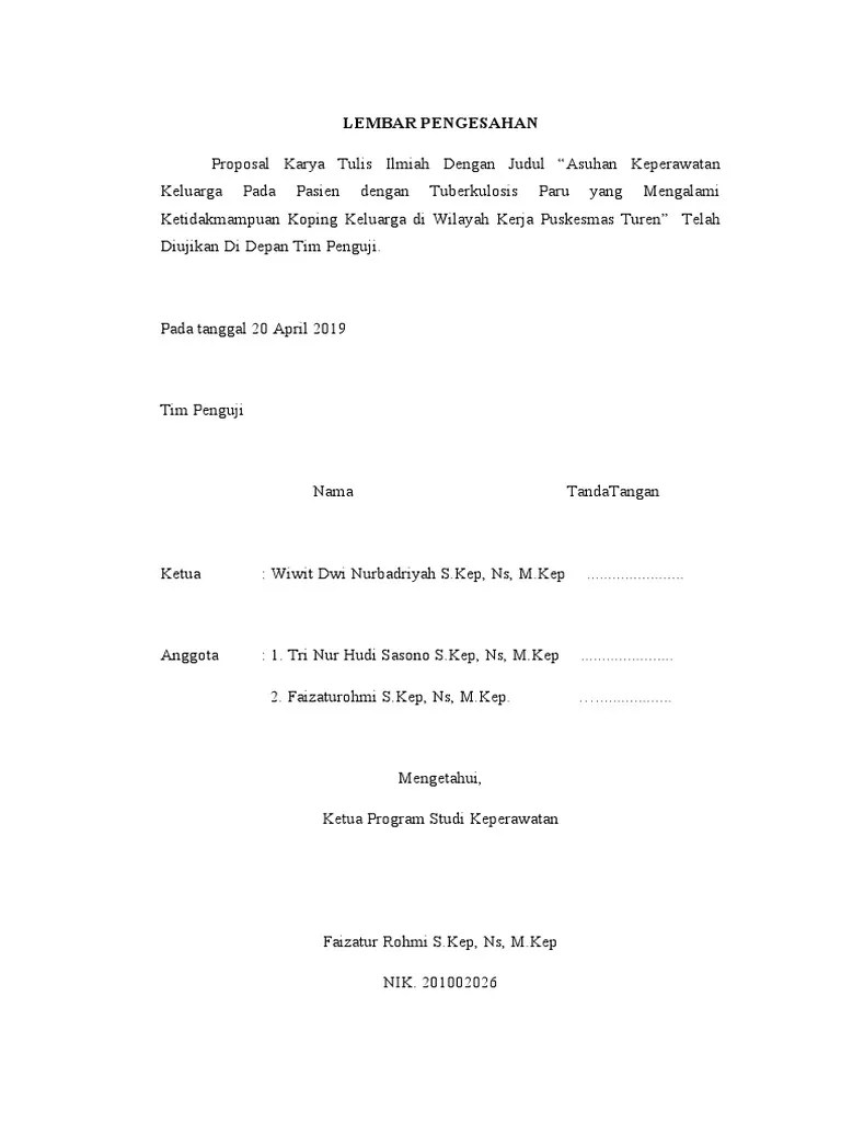 LEMBAR PENGESAHAN Kti | PDF