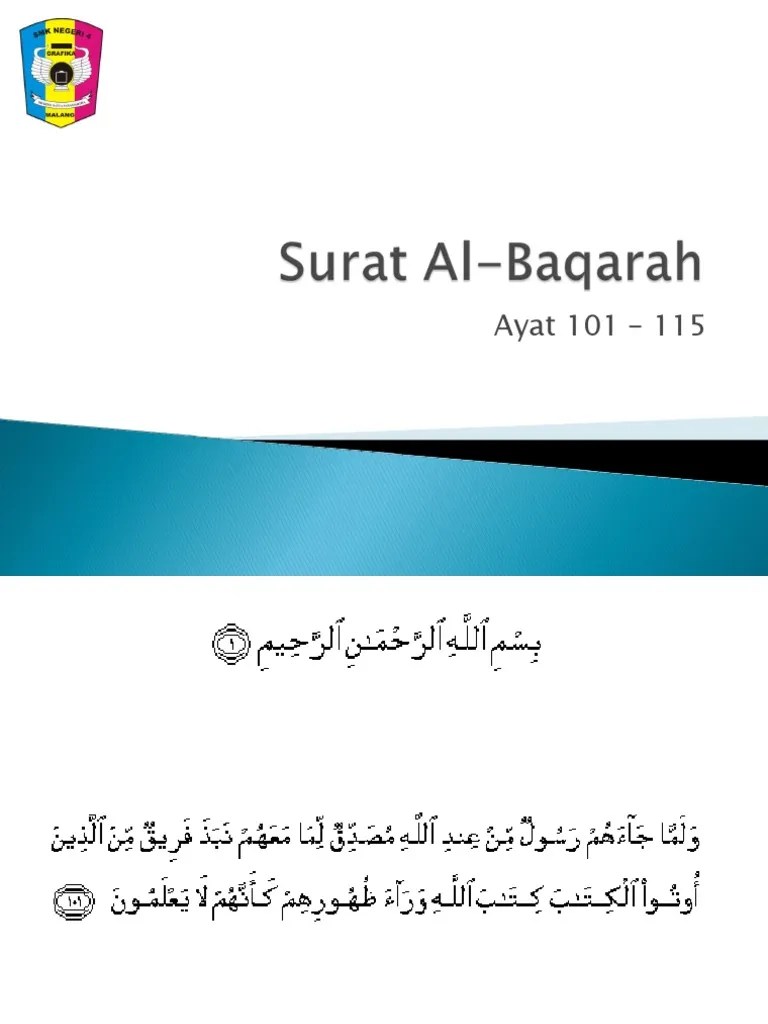 Surat Al-Baqarah Ayat 101-115 | PDF
