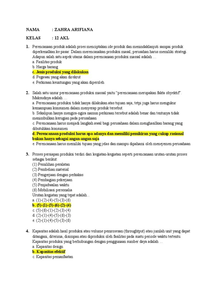 Contoh Soal Tes Kompetensi Manajerial Sip Polri Contoh Soal Terbaru Belajar Piman Kepala Sekolah Artinya pengaturan letak mesin-mesin atau fasilitas produksi dalam suatu pabrik didasarkan atas urut-urutan proses produksi dalam membuat.
