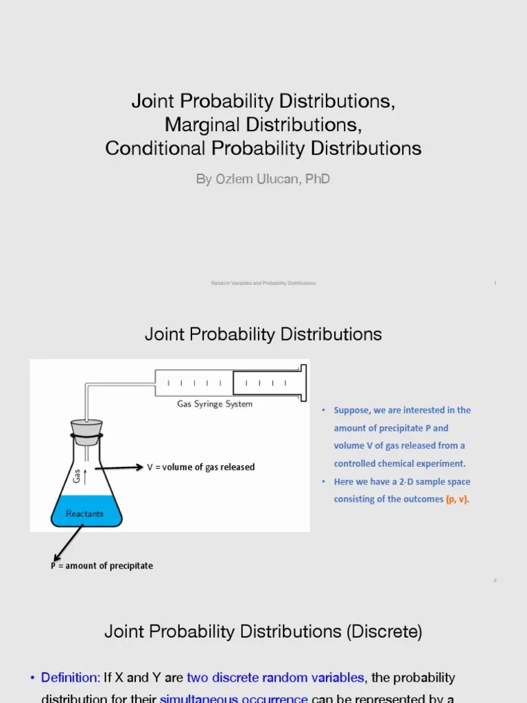 Week - 4 - Joint Probability Distributions, Marginal Distributions, Conditional Probability ...