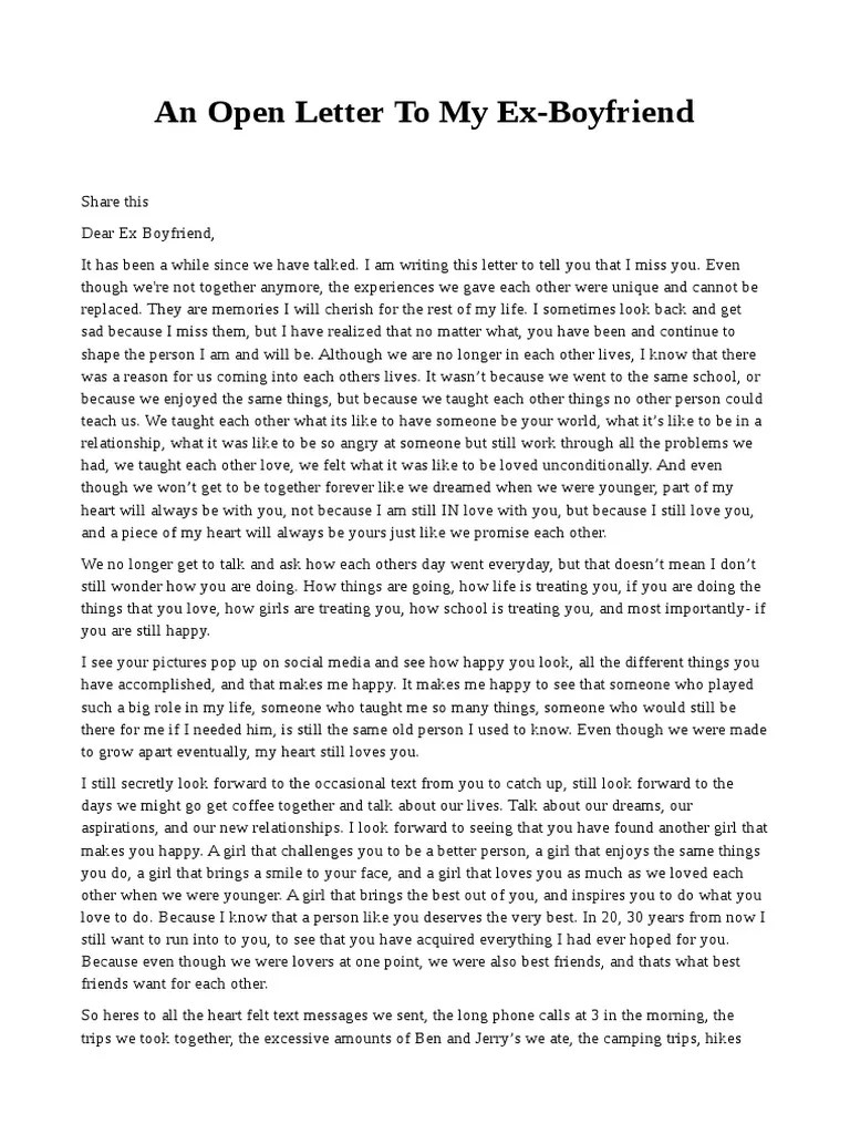 Love Letter To Ex Boyfriend | PDF | Love