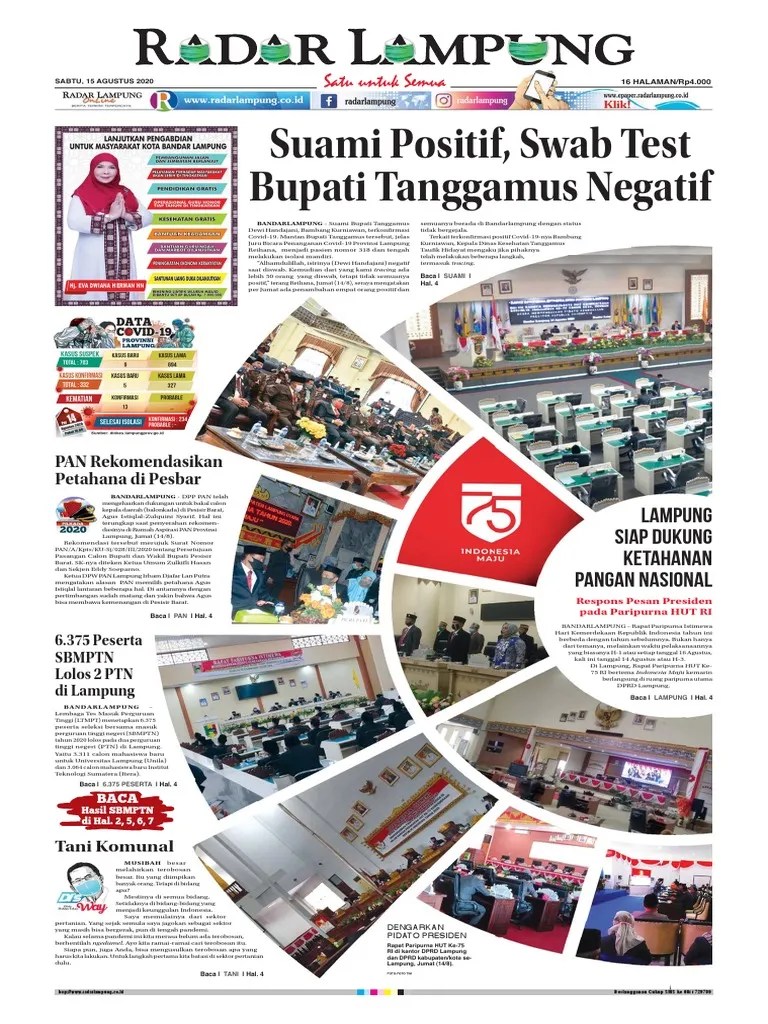 Radar Lampung, 15 Agustus 2020 | PDF