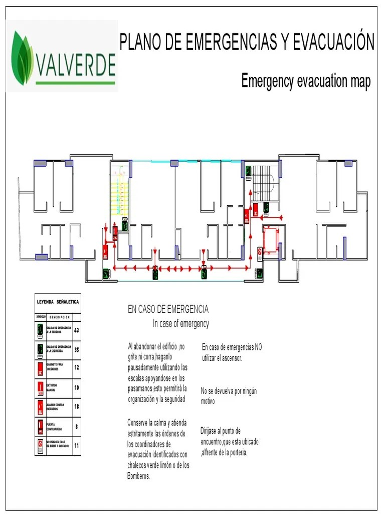 Planos De Evacuación | PDF | Incendios | Peligros