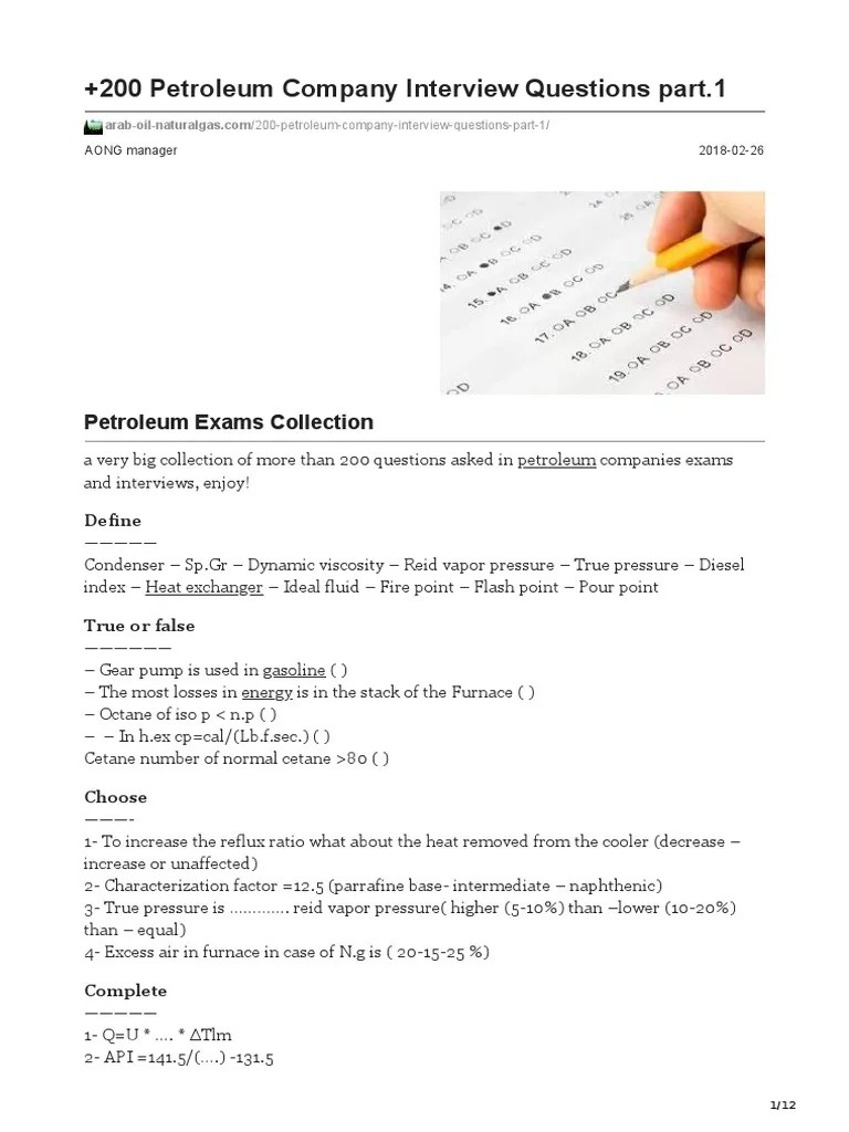200 Petroleum Company Interview Questions Part1 | PDF | Computer Data Storage | Porosity