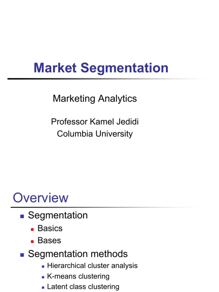 Market Segmentation: Marketing Analytics | PDF | Cluster Analysis ...