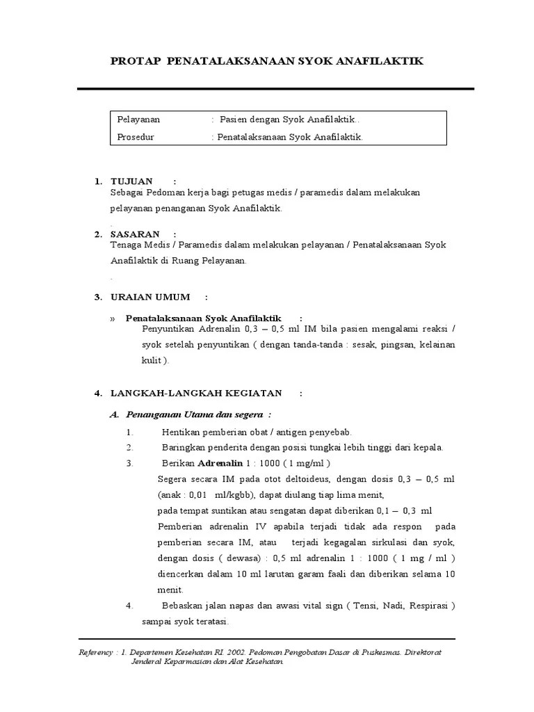 PROTAP Syok Anafilaktik | PDF