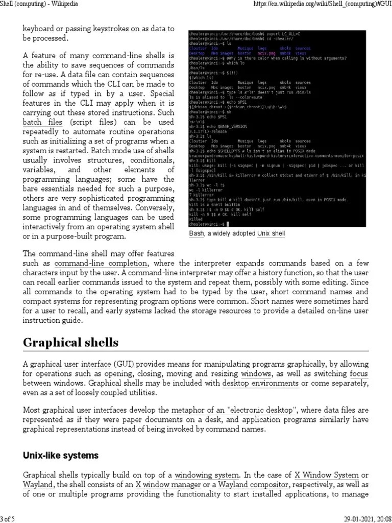 Graphical Shells: Unix-Like Systems | PDF | Shell (Computing) | Command ...