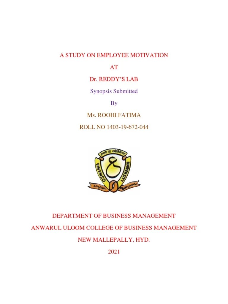 A Study On Employee Motivation | PDF | Motivation | Motivational