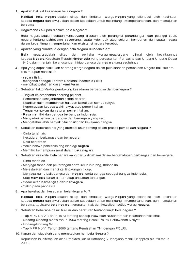 Apakah Hakikat Kesadaran Bela Negara | PDF