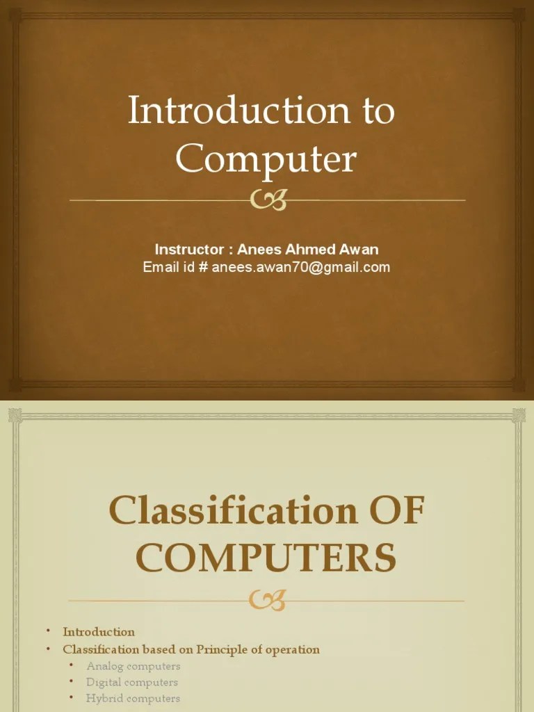 (4&5) Classification Of Computer | PDF | Supercomputer | Mainframe Computer