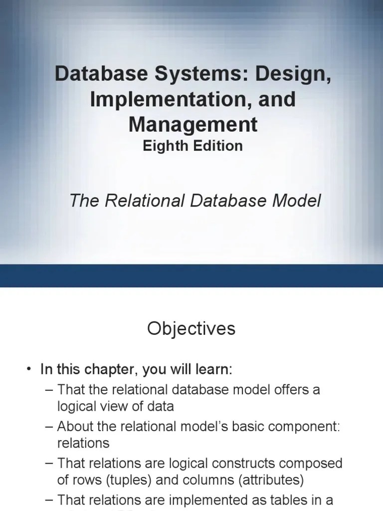 Chapter 2 - Relational Data Model | PDF | Relational Database | Relational Model