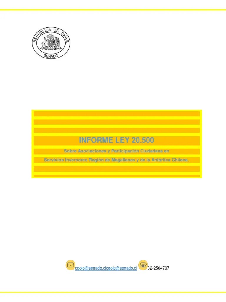 INFORME LEY 20.500 Chile | PDF | Participación Pública | Fundación (sin Fines De Lucro)