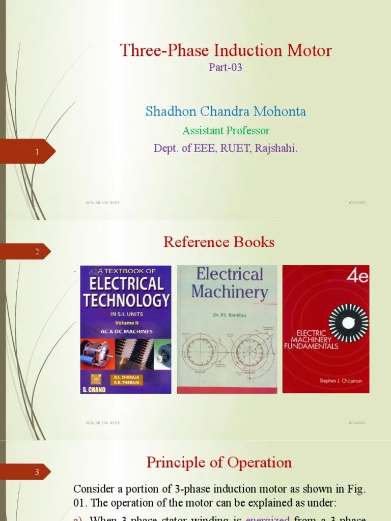 Three-Phase Induction Motor: Shadhon Chandra Mohonta | PDF | Electric Motor | Electromagnetic ...