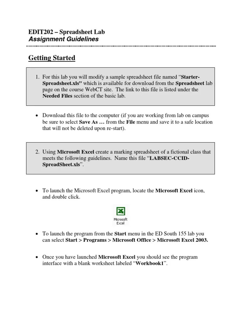 Spreadsheet Assignment | PDF | Spreadsheet | Microsoft Excel