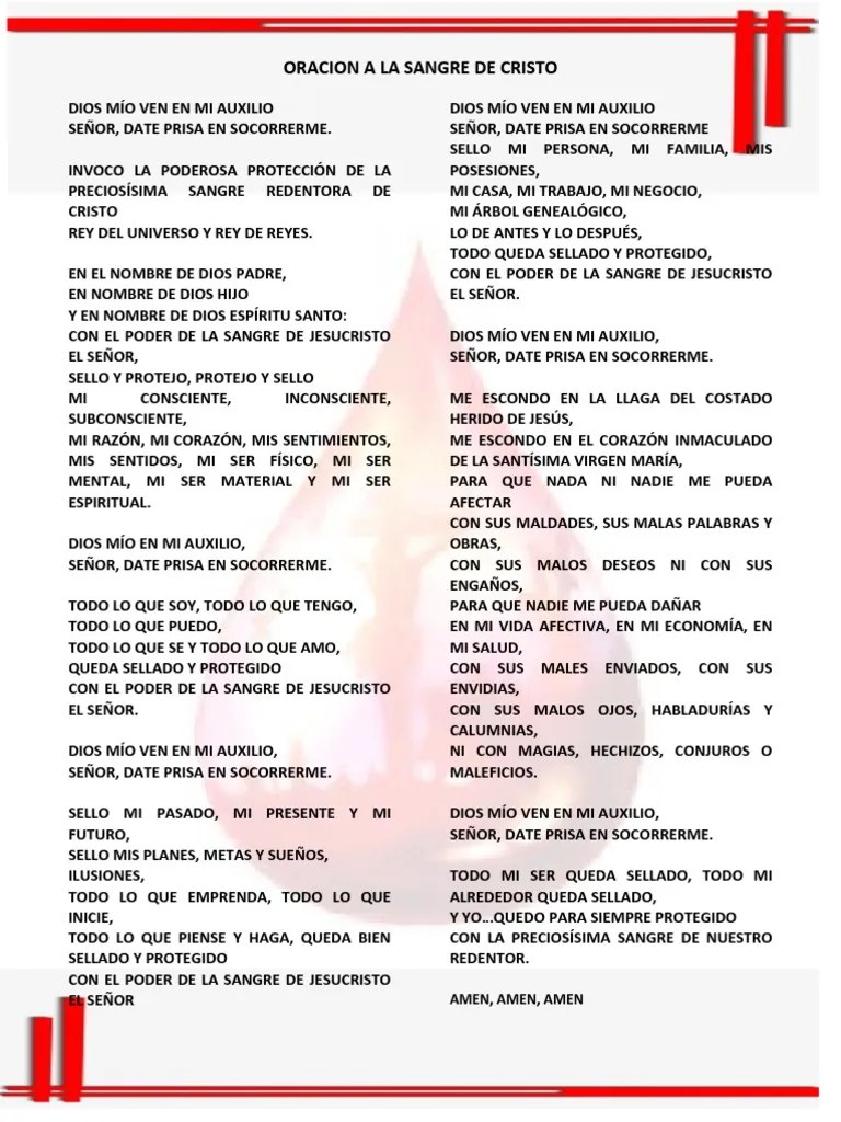 Sangre De Cristo | PDF | Oración | Cristo (título)